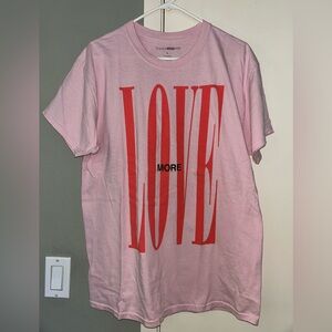 Fashion Nova Pink Tee with Red "LOVE" Graphic